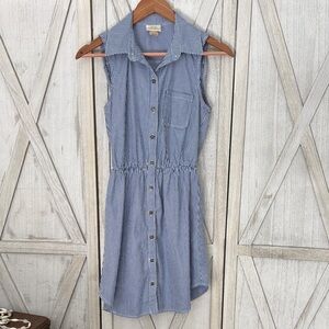 Belle Du Jour Blue Striped Sleeveless Dress